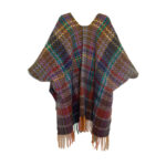 Buddha Stones Tibetan Shawl Colorful Wavy Line Tassels Winter Cozy Travel Scarf Wrap Tibetan Shawl BS 4