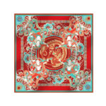 Buddha Stones Dunhuang Rebound Pipa Flying Frescoes 100% Mulberry Silk Scarf Premium Grade 6A Dunhuang Shawl Silk Scarf BS 13
