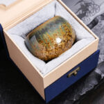 Buddha Stones Colorful Brown Ceramic Teacup Kung Fu Tea Cup Bowl Cup BS 7