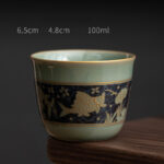 Buddha Stones Butterfly Flower Lotus Koi Fish Plum Blossom Ceramic Teacup Kung Fu Tea Cup 100ml Cup BS Koi Fish 6.5cm*4.8cm*100ml