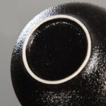 Buddha Stones Hand Painted Lotus Flower Bamboo Chrysanthemum Black Pottery Ceramic Teacup Kung Fu Tea Cup 95ml Cup BS 15