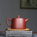 Buddha Stones Handmade Vintage Bamboo Purple Clay Kung Fu Teapot Teapot BS 4