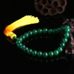 Buddha Stones Natural Green Agate Wrist Mala Power Tassels Pocket Mala Car Decoration Wrist Mala&Decorations BS 2