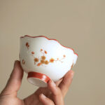 Buddha Stones White Porcelain Flowers Ceramic Gaiwan Sancai Teacup Kung Fu Tea Cup And Saucer With Lid Cup BS 9