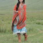 Buddha Stones Tibetan Shawl Simple Pattern Winter Cozy Travel Scarf Wrap Tibetan Shawl BS 8