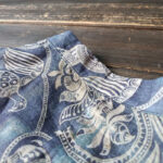 Buddha Stones Birds Flowers Geometry Frog-Button Long Sleeve Ramie Linen Jacket Shirt 10