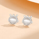 Buddha Stones 925 Sterling Silver Year of the Dragon Cat's Eye Cute Dragon Copper Coin Protection Bracelet Necklace Pendant Earrings (Extra 30% Off | USE CODE: FS30) Bracelet Necklaces & Pendants BS Earrings Silver