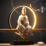 Buddha Stones Buddha Avalokitesvara Ceramic Lotus Relaxation Incense Burner Decoration Decorations Incense Burner BS 8