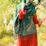Buddha Stones Tibetan Vine Leaves Pattern Design Shawl Cozy Travel Scarf Wrap Tibetan Shawl BS 35