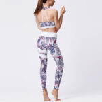 Buddha Stones 2Pcs Sunflower Flowers Leaves Print Top Pants Sports Fitness Yoga Women's Yoga Sets Women's Yoga Sets BS 52