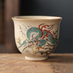 Buddha Stones 12 Chinese Zodiac Ceramic Teacup Kung Fu Tea Cup 130ml Cup BS Dragon 7.2cm*6cm*130ml
