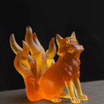 Buddha Stones Small Nine Tailed Fox Success Strength Home Figurine Decoration Decorations BS 15
