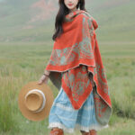 Buddha Stones Tibetan Shawl Simple Pattern Winter Cozy Travel Scarf Wrap Tibetan Shawl BS 1