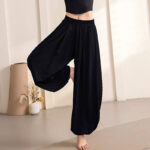 Buddha Stones Simple Design Trousers Sports Fitness Yoga Women's Yoga Pants Pants BS Black Pants XL