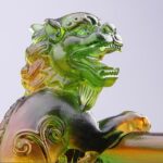 Buddha Stones Handmade Liuli Crystal PiXiu Treasure Bowl Art Piece Home Decoration Decorations BS 4