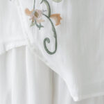 Buddha Stones 2Pcs Flower Embroidery Short Sleeve Tee T-shirt Wide Leg Pants Set 2-Piece Outfit BS 19