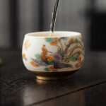 Buddha Stones Dragon Phoenix Auspicious Clouds Ceramic Teacup Kung Fu Tea Cup Cup BS 8