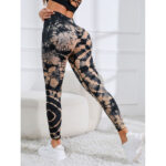 Buddha Stones Tie Dye Print Pants Sports Fitness Yoga High Waist Leggings Women's Yoga Pants Leggings BS 4