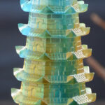 Buddha Stones Feng Shui Wenchang Tower Handmade Liuli Crystal Pagoda Art Piece Luck Home Office Decoration Decorations BS 10