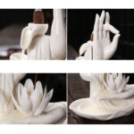 Buddha StonesTibetan Lotus Blessing Incense Burner Decoration Decoration BS 18