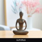 Buddha Stones Abstract Yoga Meditation Exercise Ceramics Spiritual Figurine Sculpture Decoration Decorations BS Gold Thinking