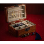 Buddha Stones Retro Handmade Floral Pattern Rosewood Jewelry Storage Box Lockable Wooden Gift Organizer Box Jewelry Storage Box BS 19
