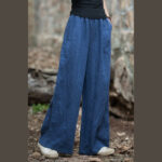 Buddha Stones Retro Wide Leg Pants Casual Women's Yoga Pants With Pockets Wide Leg Pants BS 2
