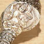 Buddha Stones Tibetan Handmade Engraved Shankha Buddha Conch Shell Wealth Positive Decoration Decorations BS 4