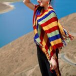 Buddha Stones Tibetan Colorful Striped Design Shawl Tassels Pullover Winter Cozy Travel Scarf Wrap Tibetan Shawl BS 8