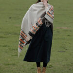 Buddha Stones Tibetan Shawl Colorful Geometry Winter Cozy Travel Scarf Wrap Tibetan Shawl BS 8