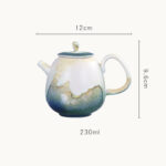 Buddha Stones Green Beige Chinese Gongfu Tea Ceramic Kung Fu Teapot 230ml Teapot BS 6