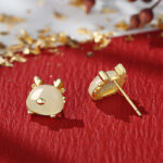 Buddha Stones 925 Sterling Silver Year of the Dragon Natural Hetian Jade Red Agate Cute Dragon Protection Success Bracelet Necklace Pendant Earrings (Extra 30% Off | USE CODE: FS30) Bracelet Necklaces & Pendants BS Dragon Earrings Hetian Jade(Prosperity♥Abundance)