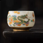 Buddha Stones Dragon Phoenix Auspicious Clouds Ceramic Teacup Kung Fu Tea Cup Cup BS Big 8.6cm*6cm*170ml