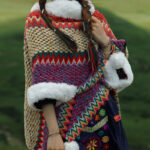 Buddha Stones Tibetan Multicolored Striped Shawl Winter Cozy Travel Scarf Wrap Tibetan Shawl BS 44