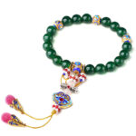 Buddha Stones Natural Green Agate Wrist Mala Success Charm Pocket Mala Car Decoration Wrist Mala&Decorations BS 9