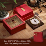 Buddha Stones Retro Jewelry Storage Box Gift Box Decorations BS Red (11.2*11.2*5.8cm)