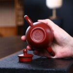 Buddha Stones Yixing Semi-handmade Brown Purple Clay Kung Fu Teapot 200ml Teapot BS 6