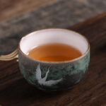 Buddha Stones Auspicious Crane Ceramic Teacup Kung Fu Tea Cup Bowl Cup BS 4