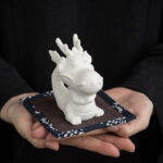Buddha Stones Year Of The Dragon Luck White Porcelain Ceramic Tea Pet Home Figurine Decoration Decorations BS 3