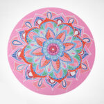 Buddha Stones Lotus Mandala Pattern Foldable Yoga Meditation Seat Mat Home Decoration Decorations buddhastoneshop Mandala Pink