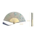 Buddha Stones Jasmine Flowers Handheld Bamboo Folding Fan Folding Fan BS 11