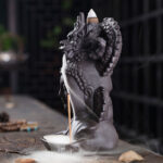 Buddha Stones Dragon Buddha Auspicious Clouds Purple Clay Healing Incense Burner Decoration Incense Burner BS 3
