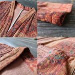 Buddha Stones Orange Flower Geometry Print Cotton Open Front Jacket With Pockets 8