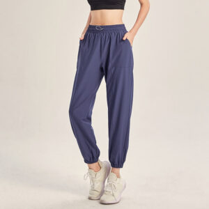 Buddha Stones Fitness Yoga Sports Track Pants With Pockets Track Pants BS Blue 5XL(Waist 90cm/Hips 126cm/Length 101cm)