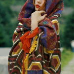 Buddha Stones Tibetan Shawl Brown Blue Red Geometric Shapes Pattern Winter Cozy Travel Scarf Wrap Tibetan Shawl BS 16