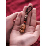 Buddha Stones Chinese Zodiac Natal Buddha Green Sandalwood Om Mani Padme Hum Peace Key Chain Key Chain BS 8