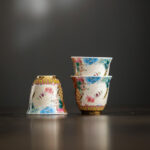 Buddha Stones Dragon Phoenix Flowers Ceramic Teacup Kung Fu Tea Cup 50ml Cup BS 7