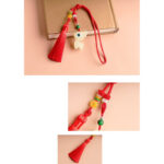 Buddha Stones Mini Cute Deer Glowstone Luminous Lucky Deer Energy Key Chain Phone Car Hanging Decoration Key Chain BS 11
