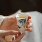 Buddha Stones Small Hand Painted Grapes Ceramic Teacup Kung Fu Tea Cup 30ml Cup BS 5