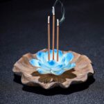 Buddha Stones Tibetan Lotus Blessing Incense Burner Decoration Decoration BS 6